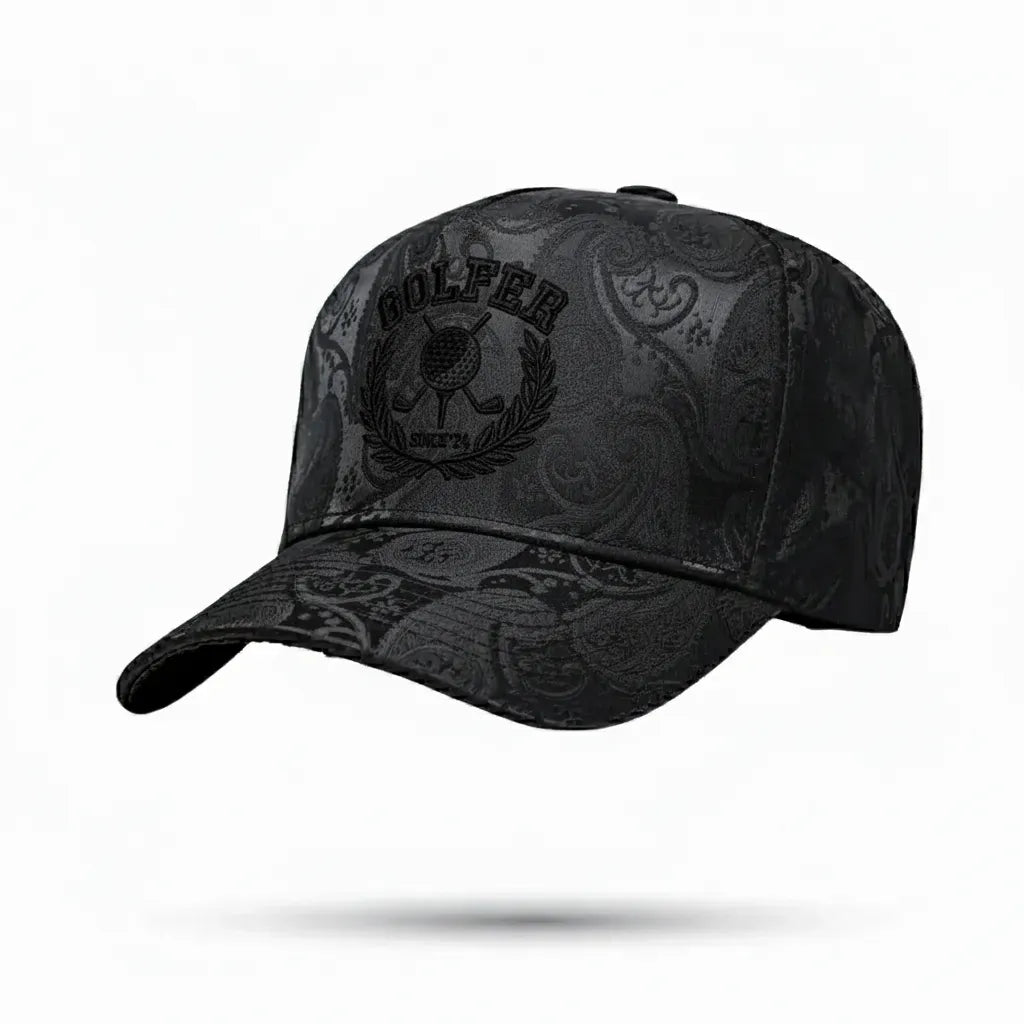 Custom 3D Puff Embroidery Golf Hat - Midnight Black