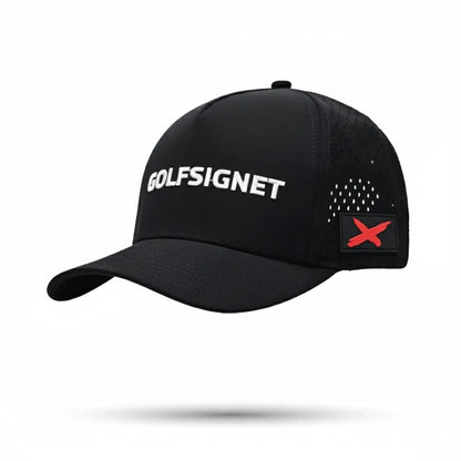 White Embroidery on Black Hat